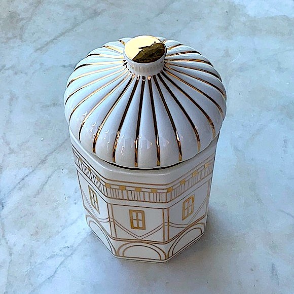 GRACE FINE PORCELAIN CANISTER GOLD ON CREAM 2 PC RARE - Picture 3 of 7